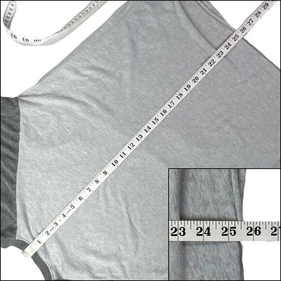 Next Level 3/4 Raglan Sleeve Jersey T-Shirt Top Large Heathered Gray Light Gray - Picture 8 of 9